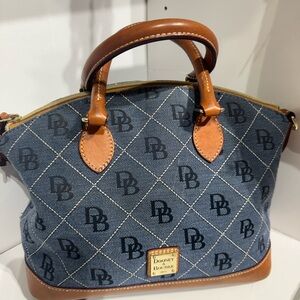 Dooney & Bourke Blue and Tan Satchel